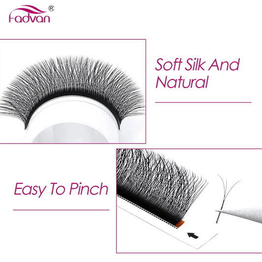 3D 4D 5D Faux Mink Lash Extensions | W-Shape | C&D Curl | 8–14mm