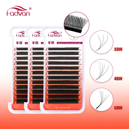 3D 4D 5D Faux Mink Lash Extensions | W-Shape | C&D Curl | 8–14mm